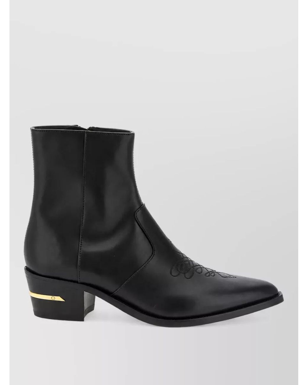 Amiri Black Calfskin Leather Ankle Boots for men