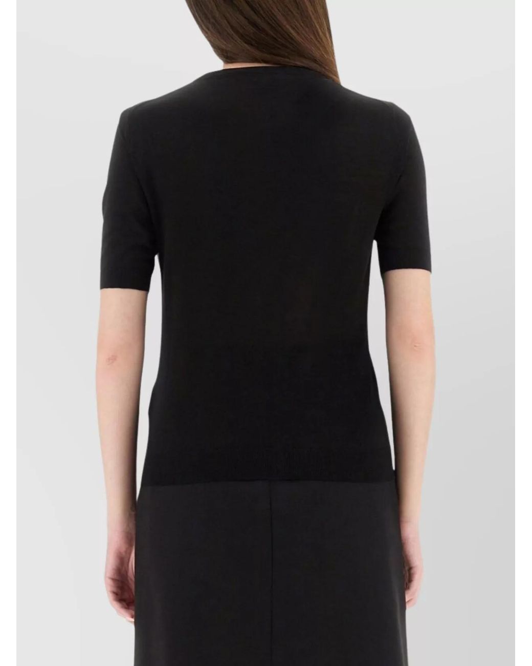 Versace Black Fine-Knit Virgin Wool Knit Top