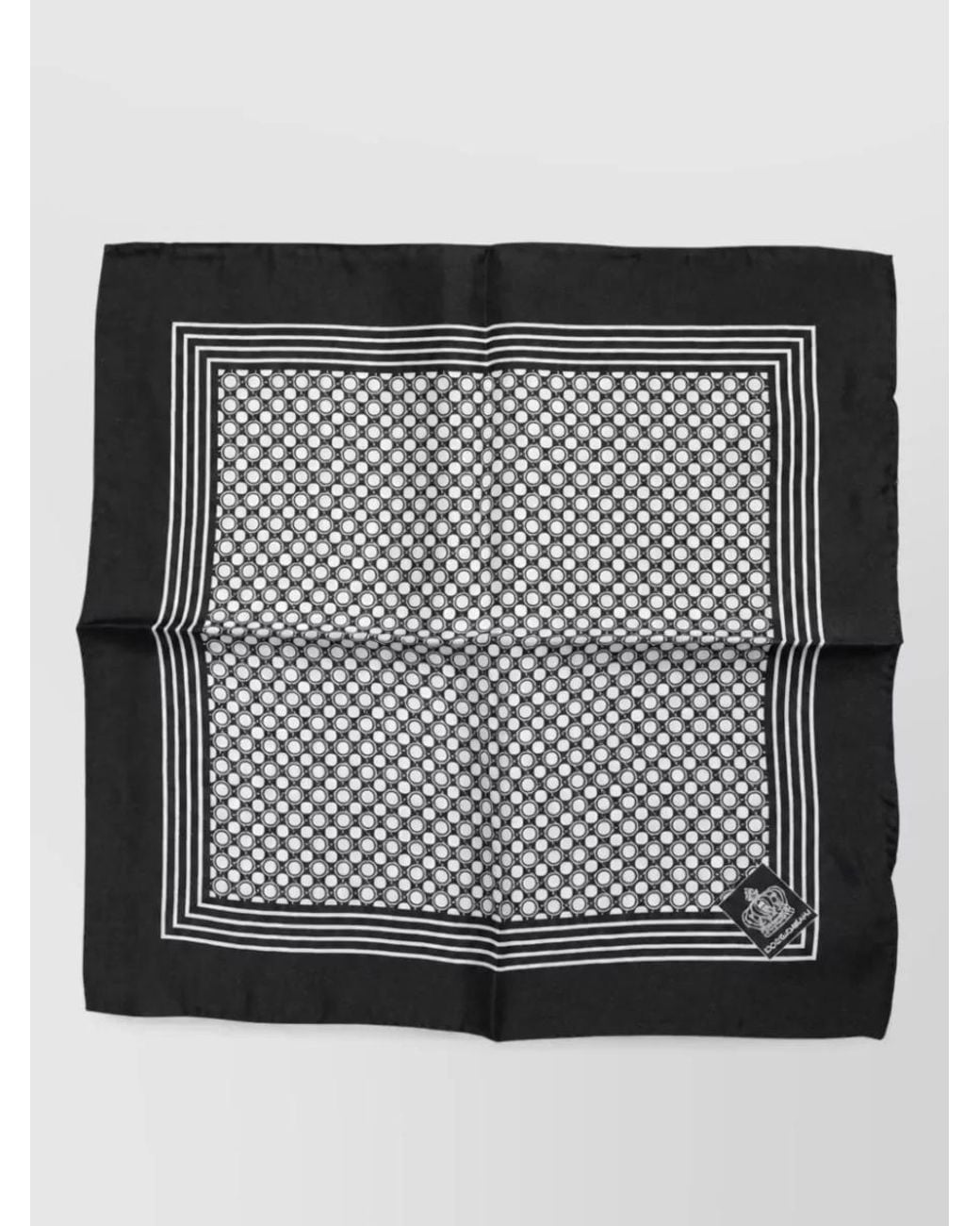 Dolce & Gabbana Black Silk Patterned Square Scarf