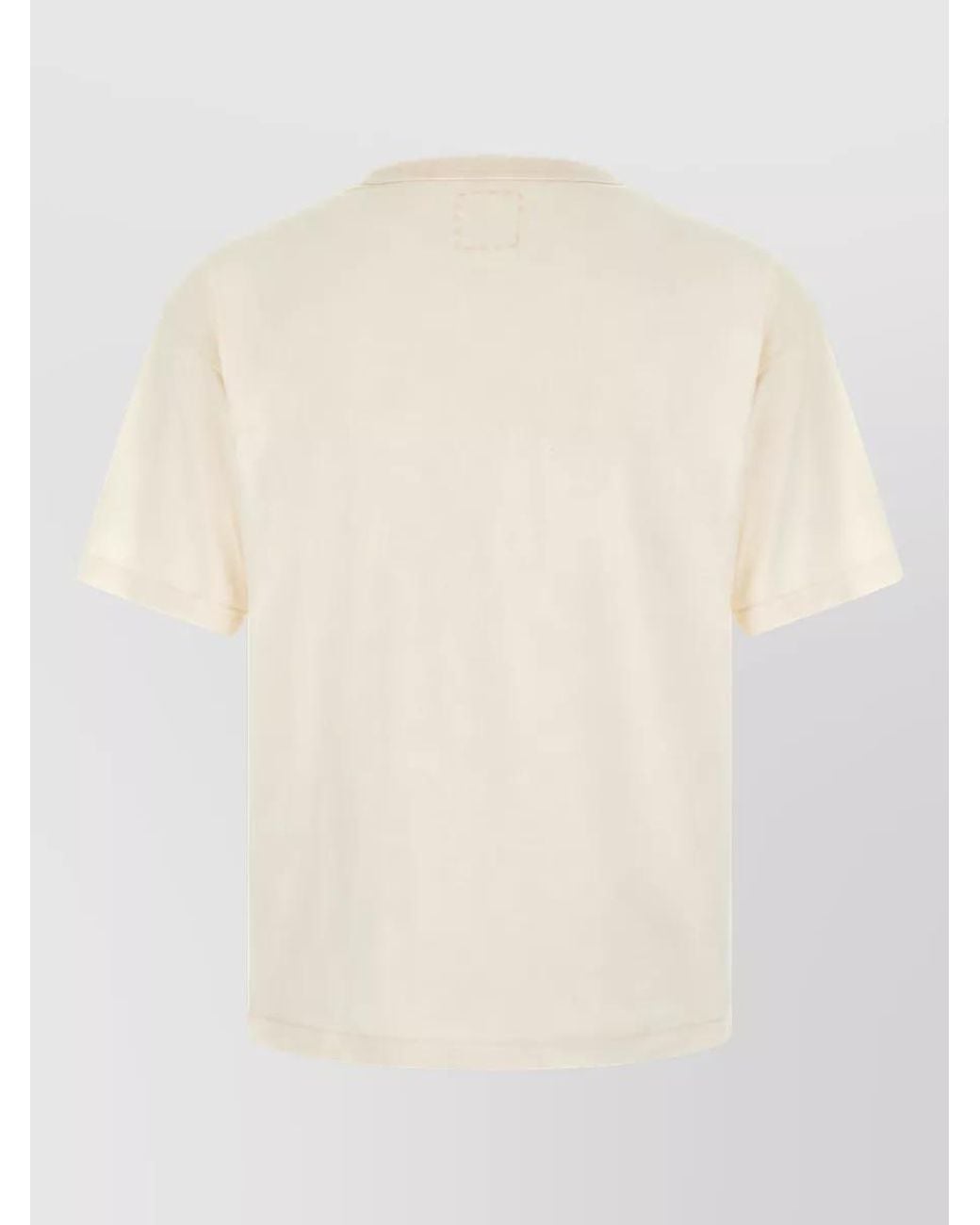 Visvim Natural Wool Linen Ribbed Crew Neck Short Sleeve T-Shirt for men