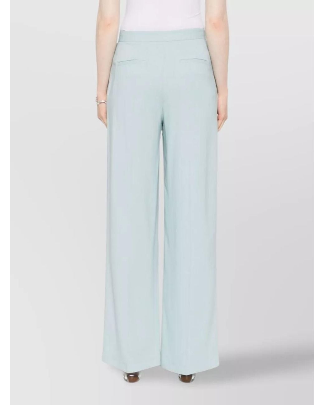 Pinko White Wide-Leg Trousers