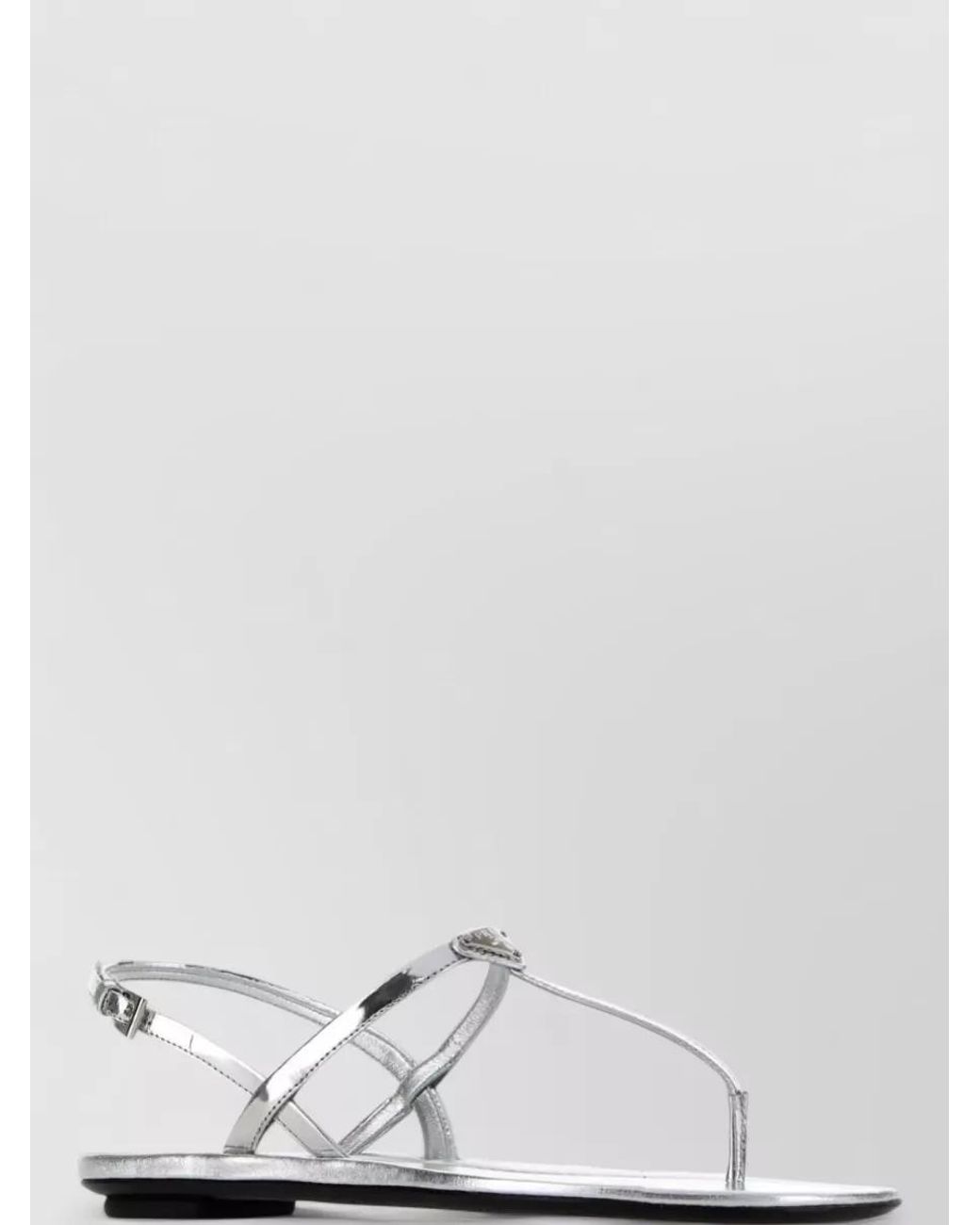 Prada White Leather Thong Sandals