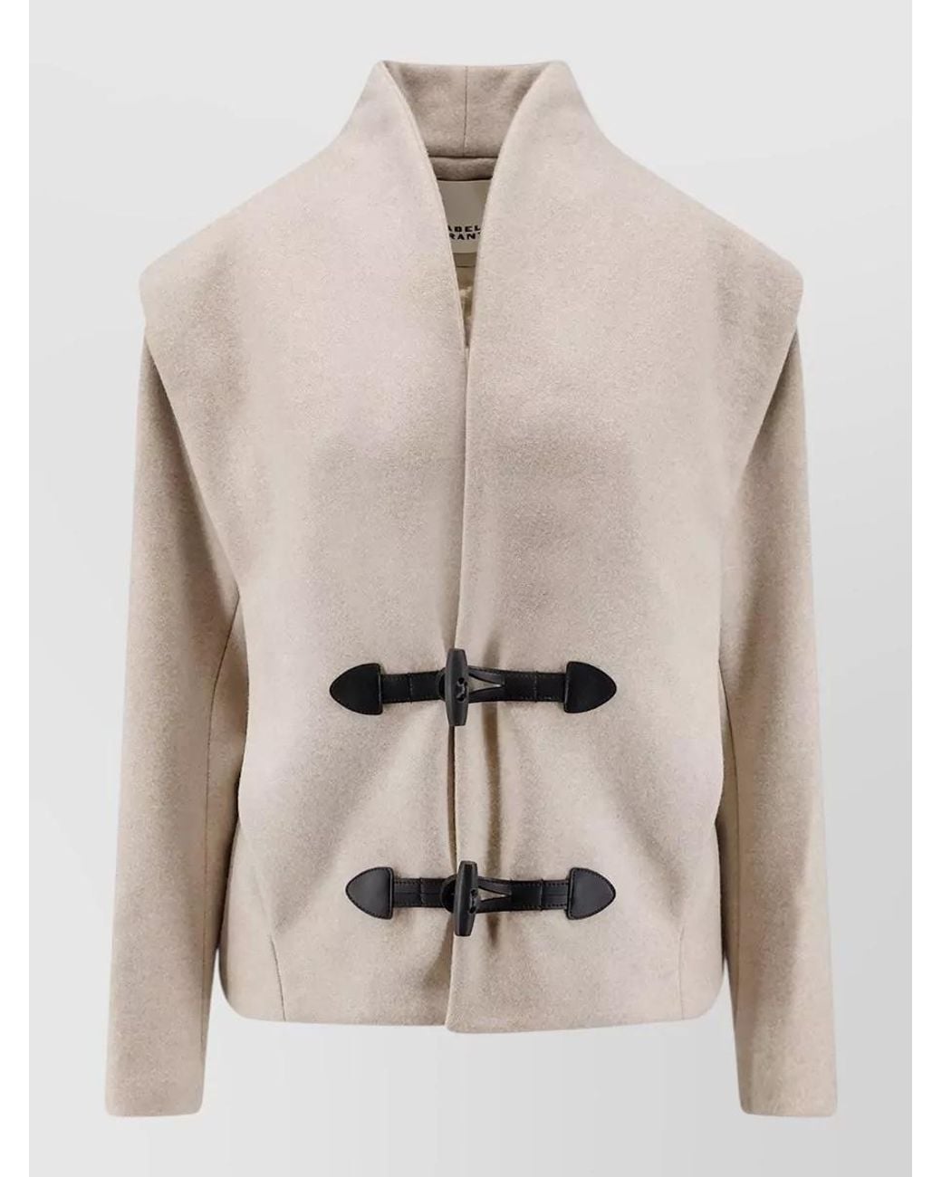 Isabel Marant Natural Cashmere Wool V-Neck Coat