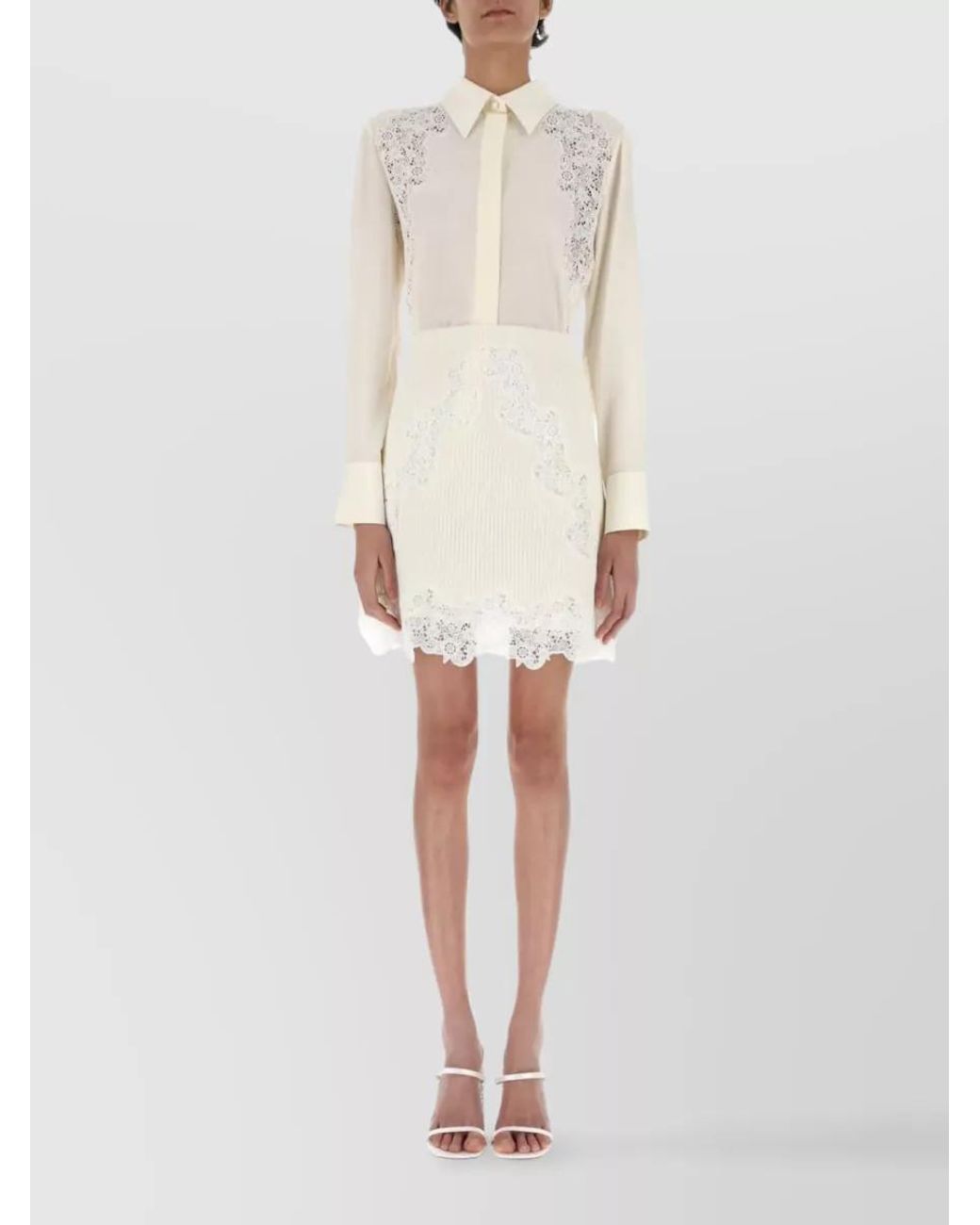 Chloé Natural Wool Lace Mini Skirt