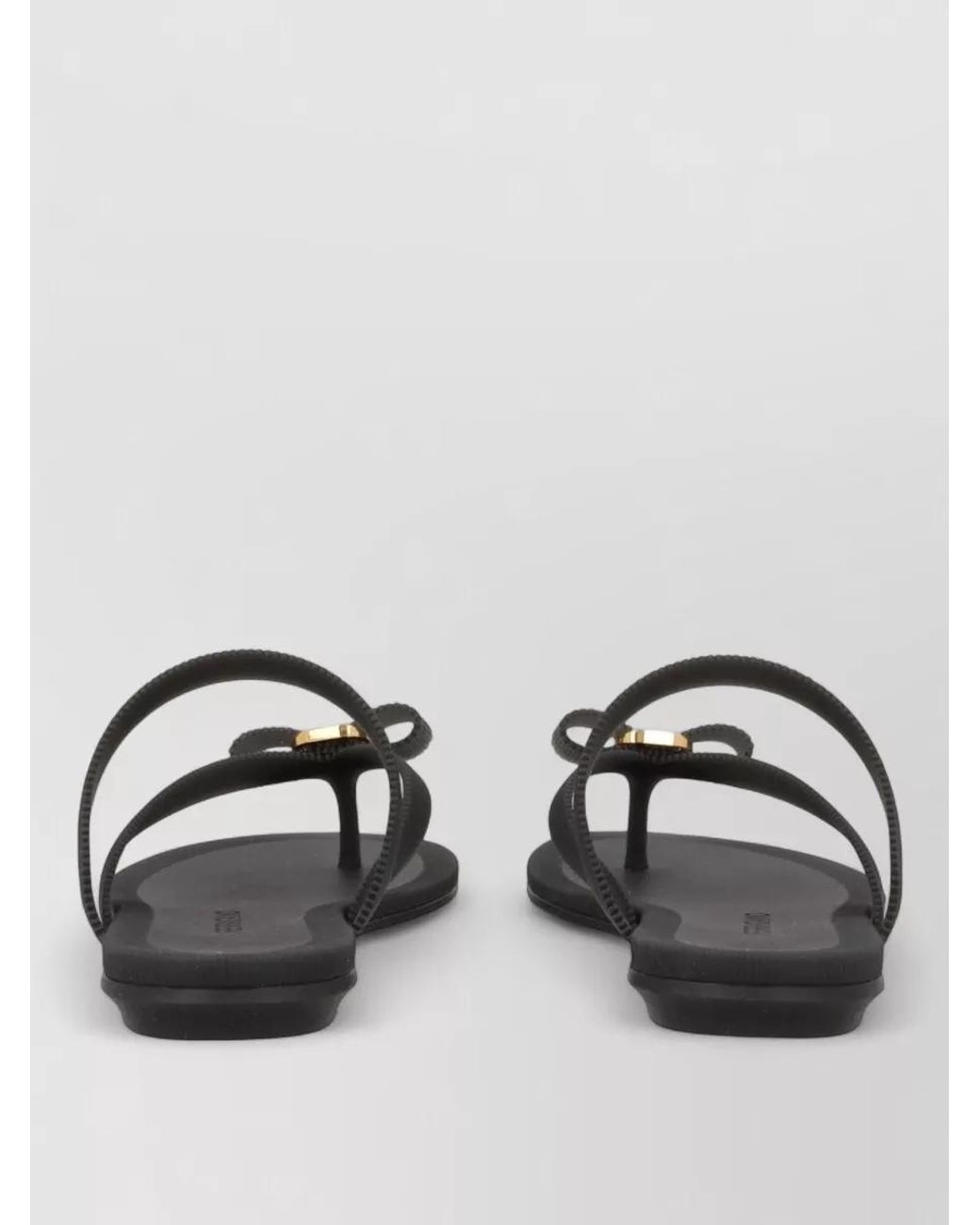 Ferragamo Black Rubber Slides