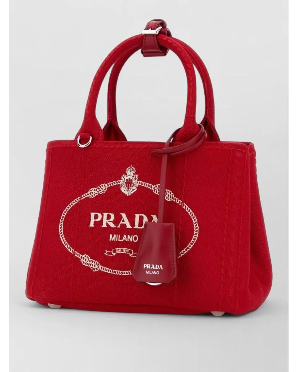 Prada Red Mini Cotton Canvas Shoulder Bag