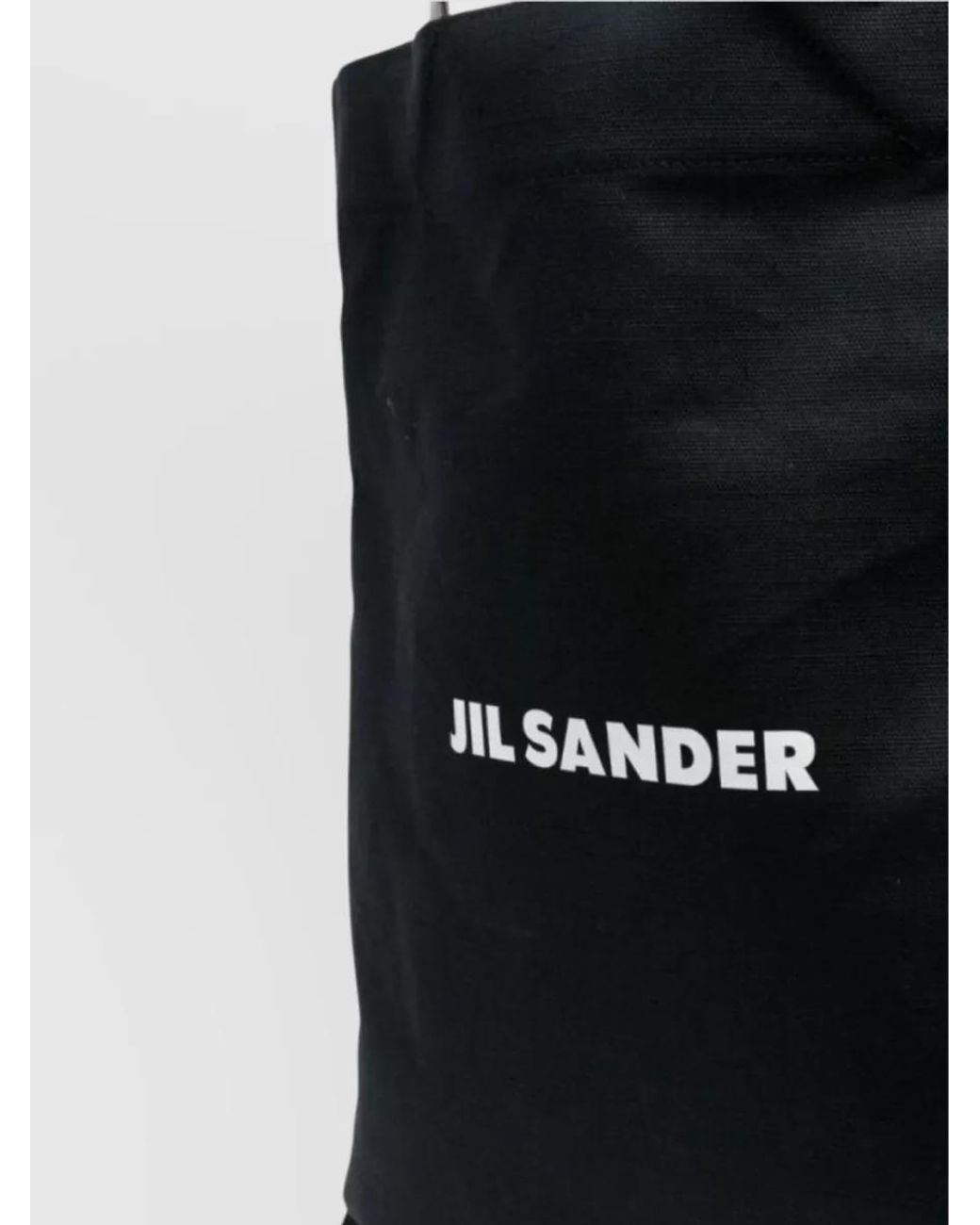 Jil Sander Black Linen Blend Medium Logo-Print Tote Bag for men