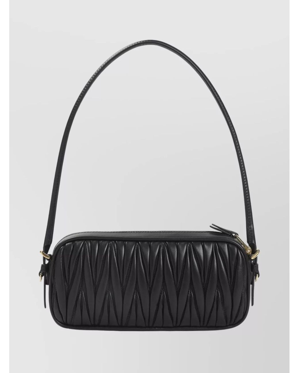Miu Miu Black Matelassé Leather Shoulder Bag