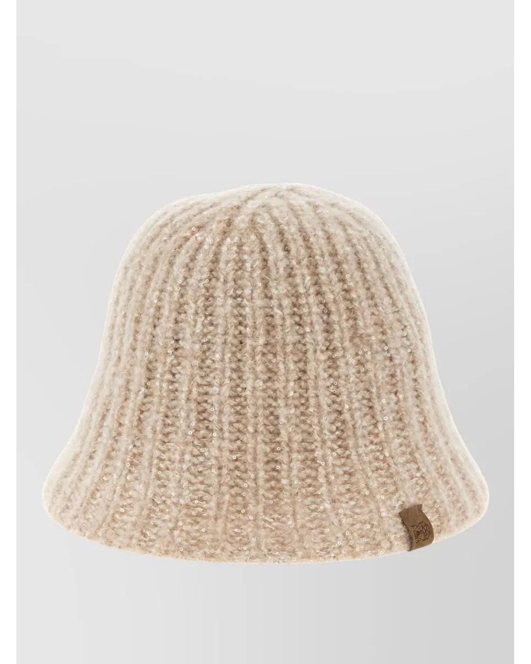 Brunello Cucinelli Natural Ribbed Cashmere Bucket Hat