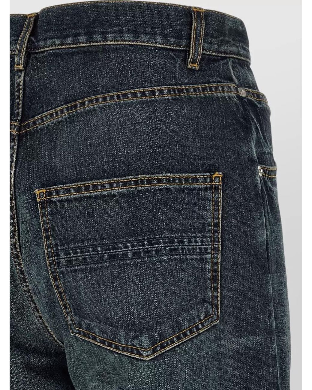 NAMACHEKO Blue Printed Straight-Leg Jeans for men