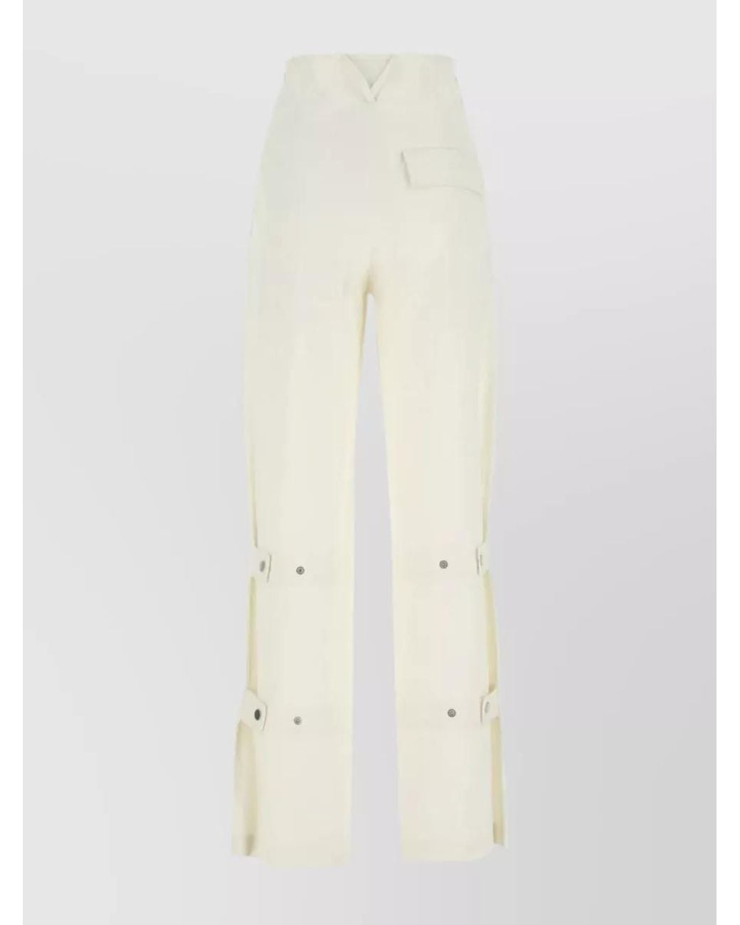 Bottega Veneta White Cotton Wide-Leg Trousers