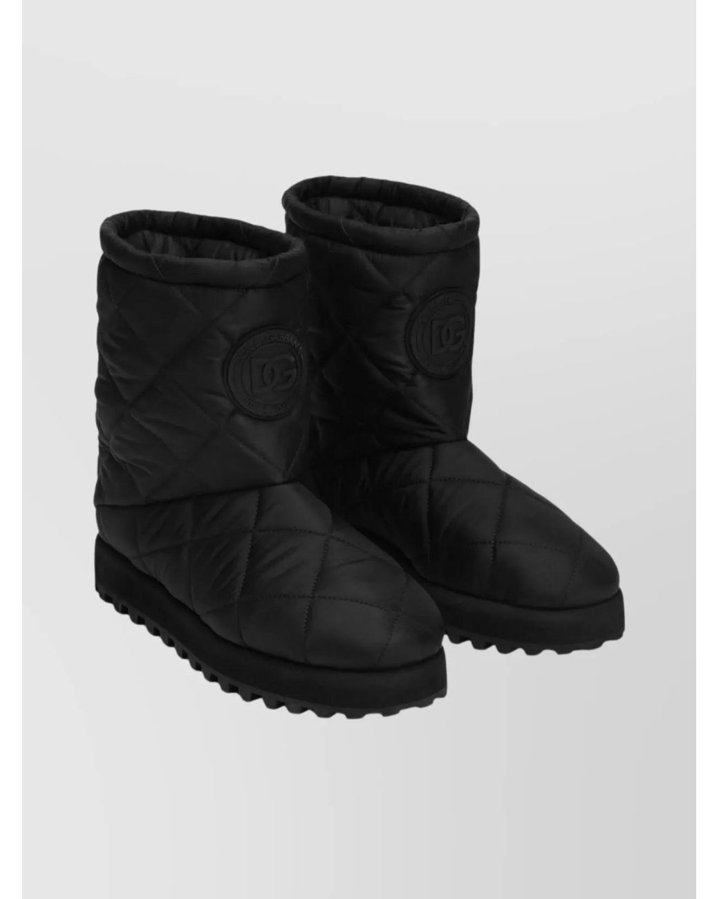 Dolce & Gabbana Black Quilted Boots for men