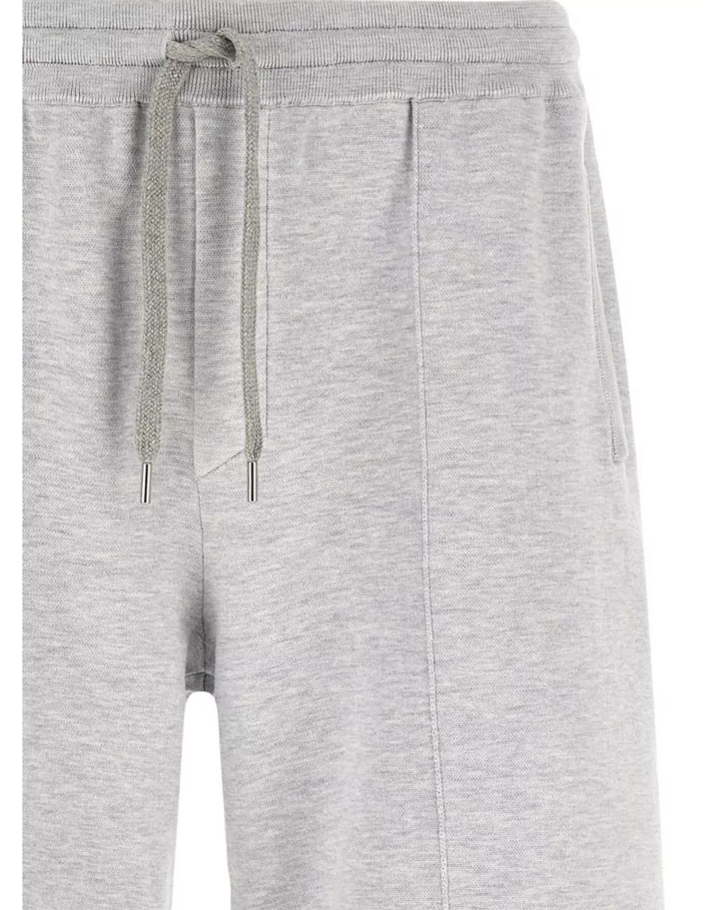 Brunello Cucinelli Gray Silk Blend Double Knit Bermuda Shorts for men