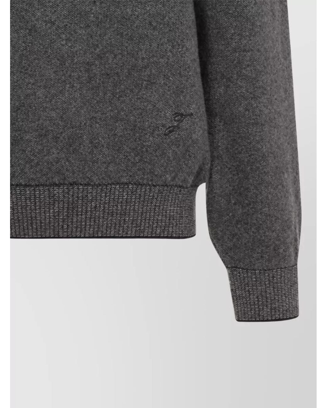 Jacquemus Gray Cashmere Merino Wool Ribbed Crew-Neck Sweater for men