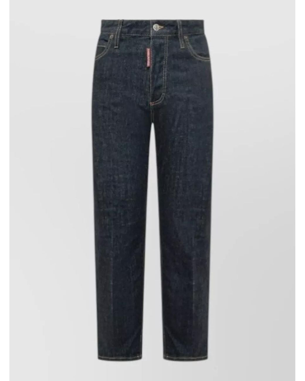 DSquared² Blue Straight-Leg Trousers