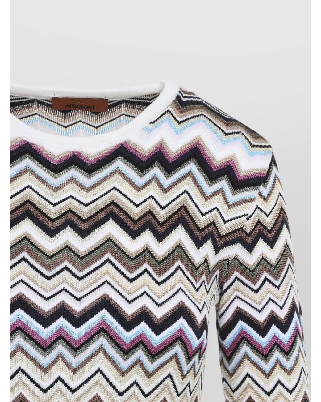 Missoni White Zigzag Metallic Knit Maxi Dress