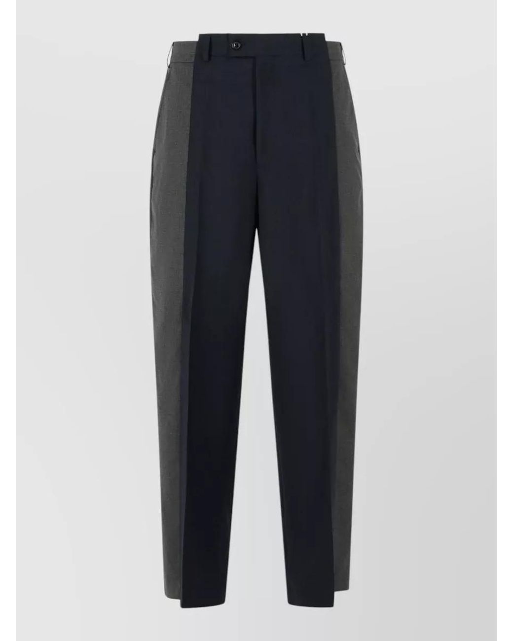 Maison Margiela Blue Virgin Wool Two-Tone Tailored Trousers for men
