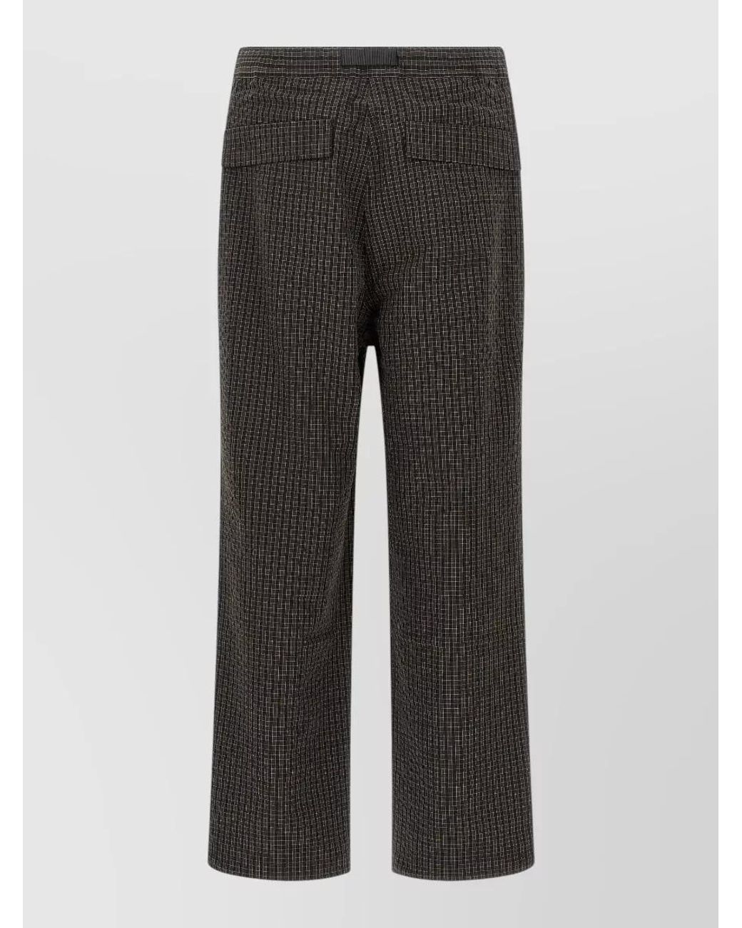 Gramicci Gray Checked Wide-Leg Cargo Shorts for men