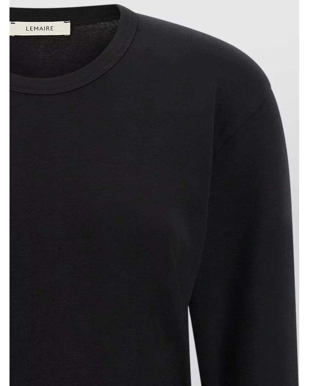 Lemaire Black Cotton Ribbed Long-Sleeve T-Shirt