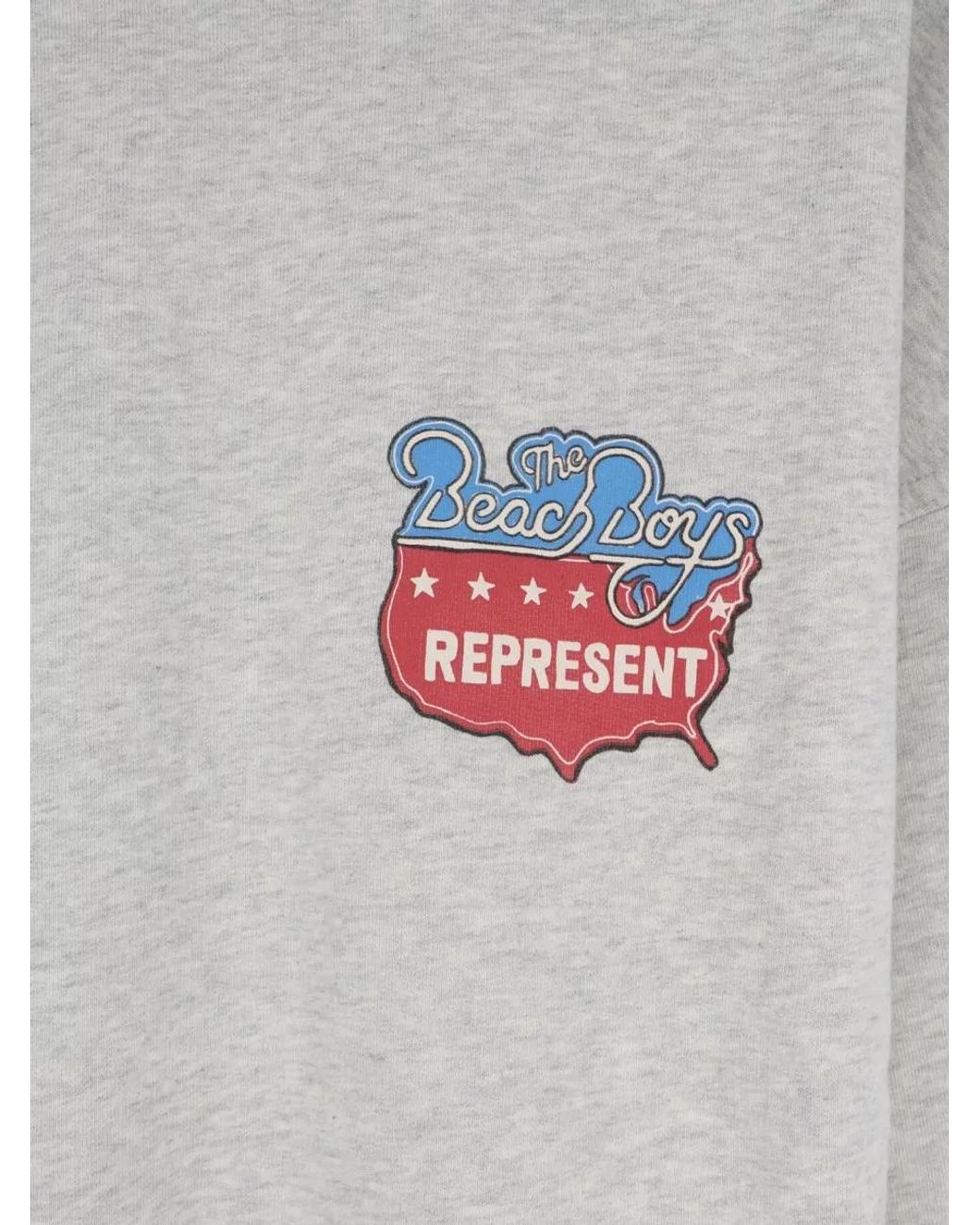 Represent Gray Cotton Graphic Sweatshirt for men