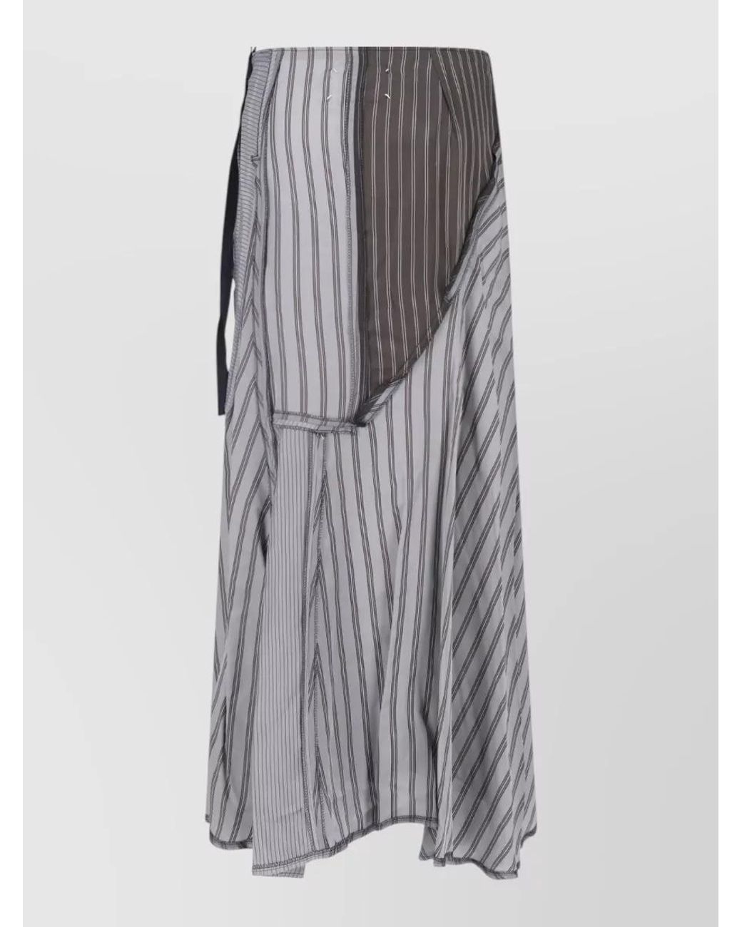Maison Margiela Gray Cupro Asymmetric Midi Skirt