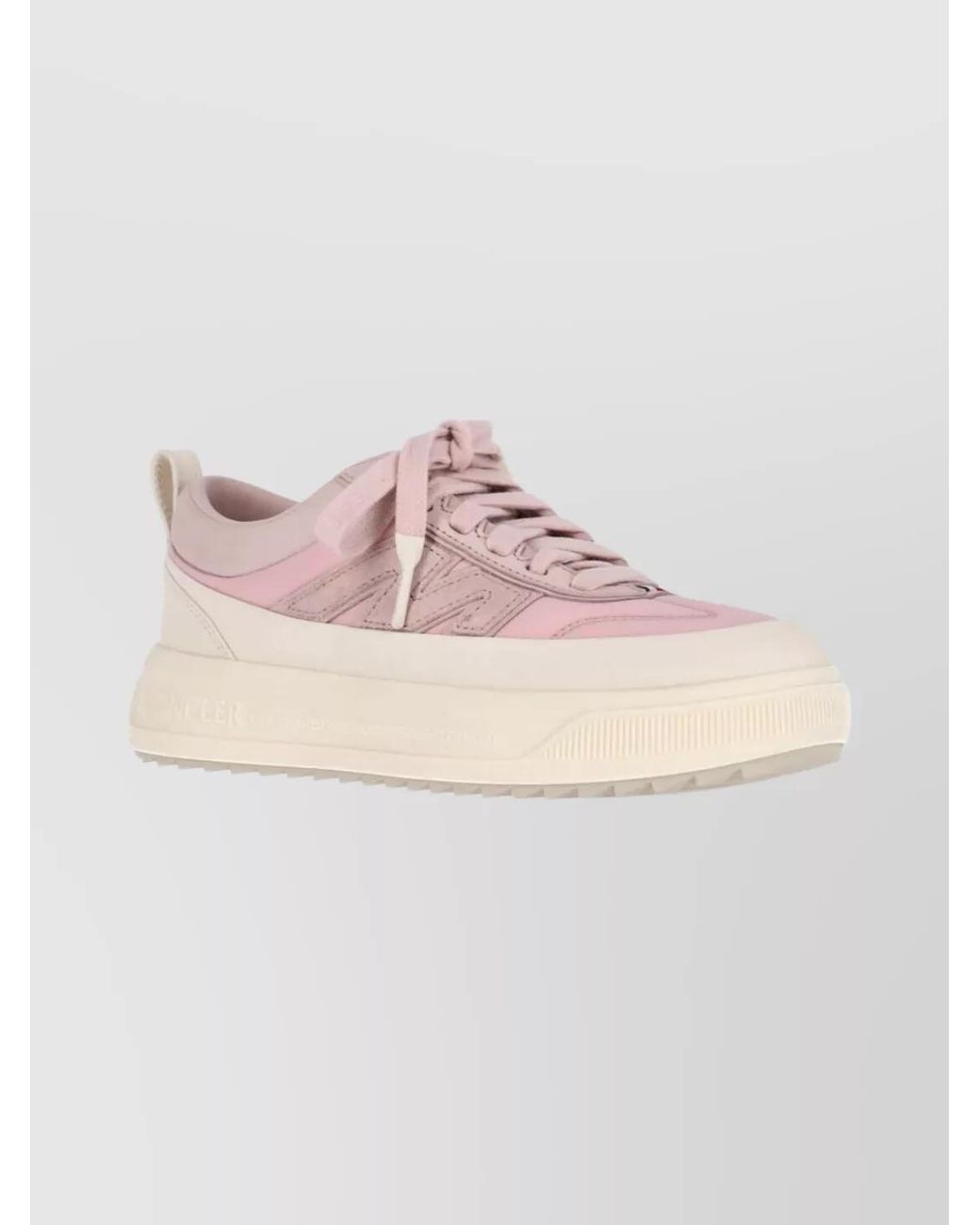 Moncler Pink Leather Low Top Sneakers