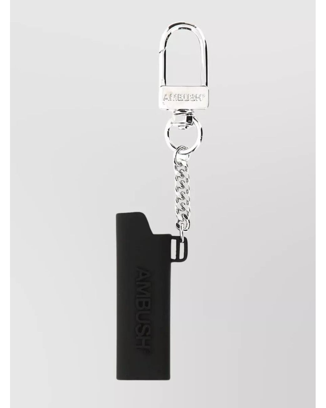 Ambush White Brass Lighter Holder Keyring for men