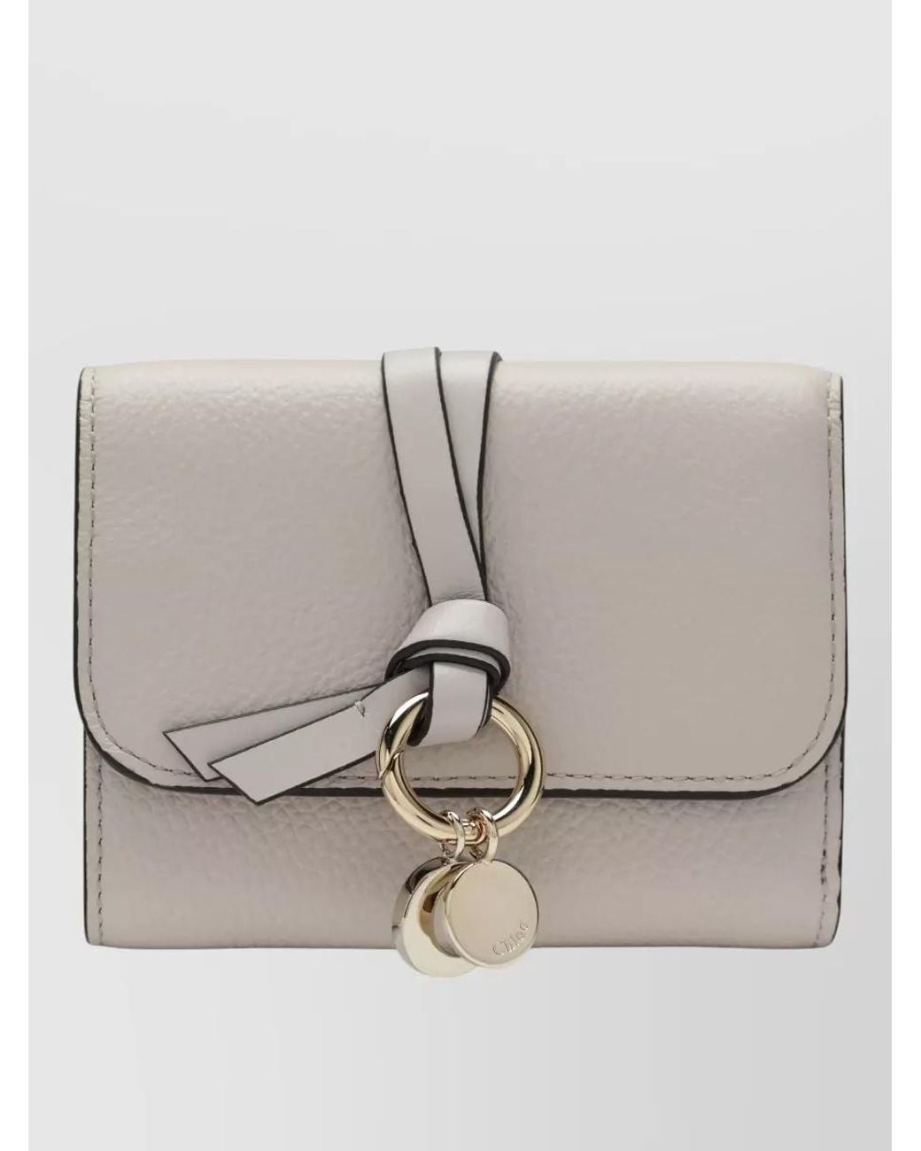 Chloé Gray Leather Trifold Wallet