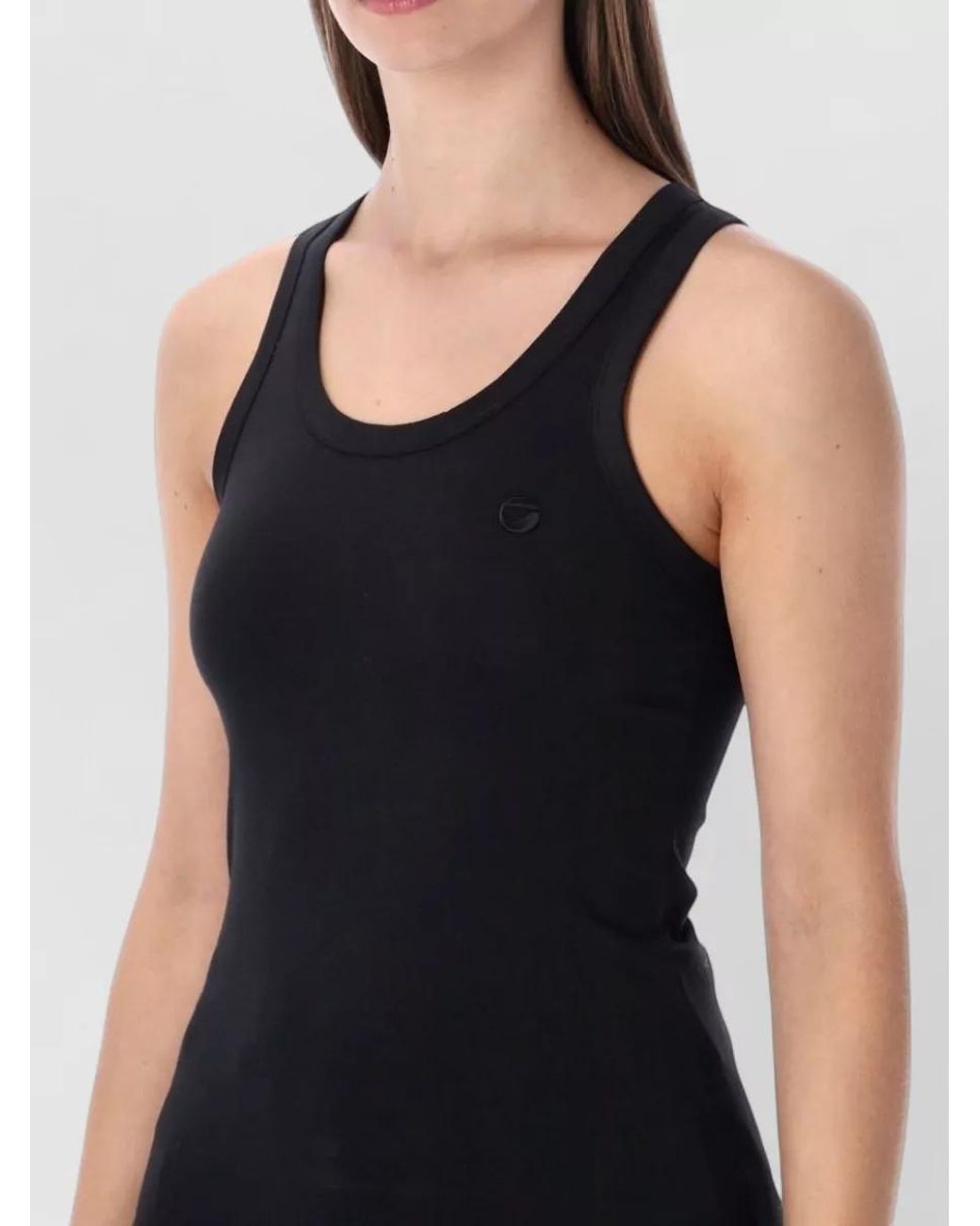 Coperni Black Logo-Embroidered Fitted Tank Top