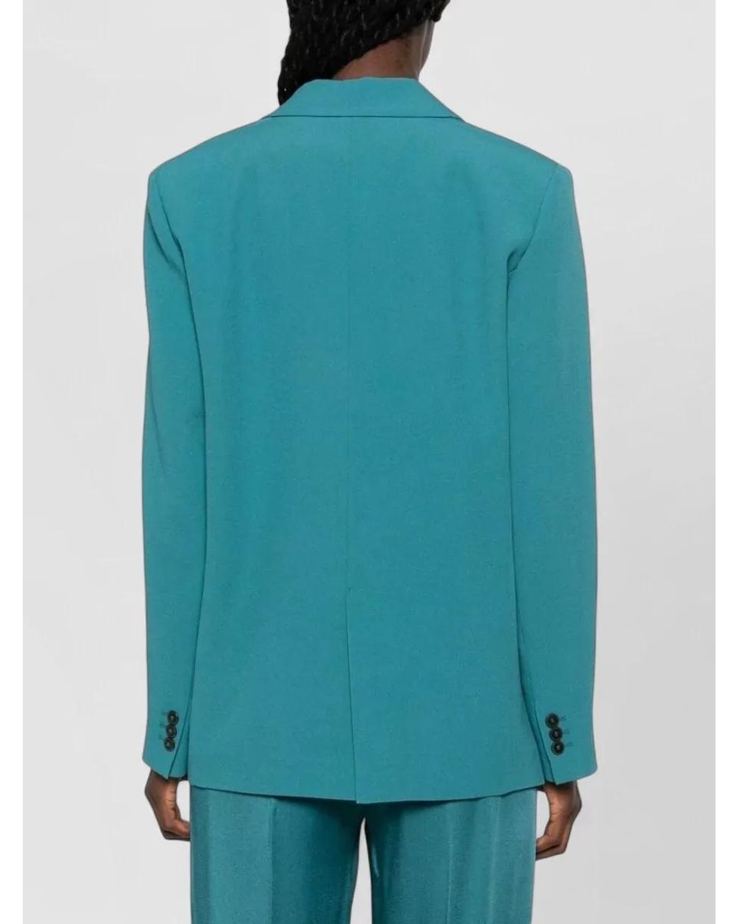 Forte_forte Blue Crepe Single-Breasted Blazer Jacket