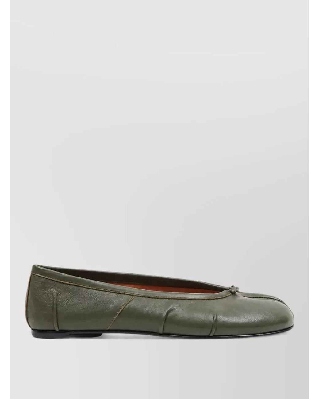 Maison Margiela Gray Leather Ballerina Flats
