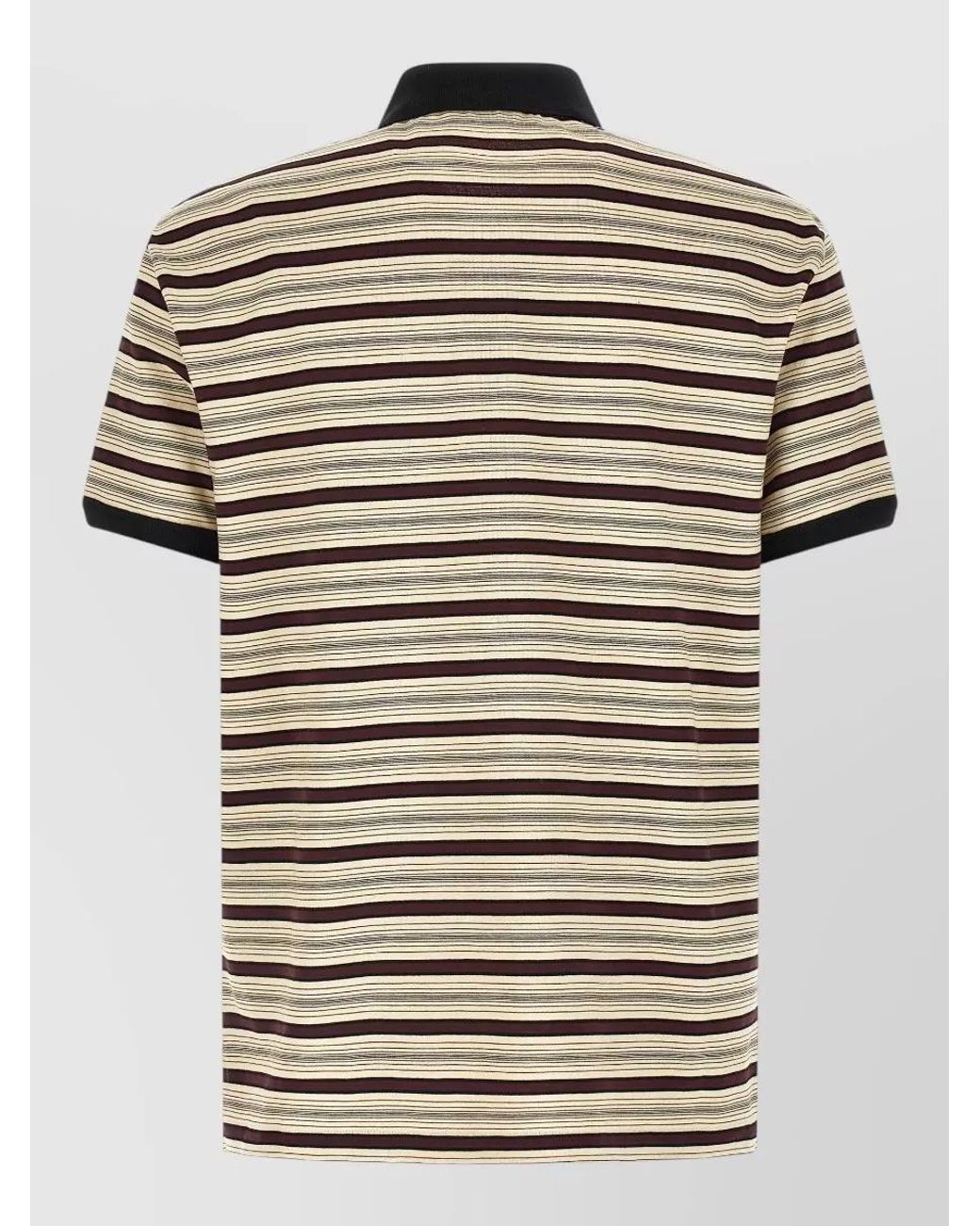 Prada Natural Striped Short-Sleeve Polo Shirt for men