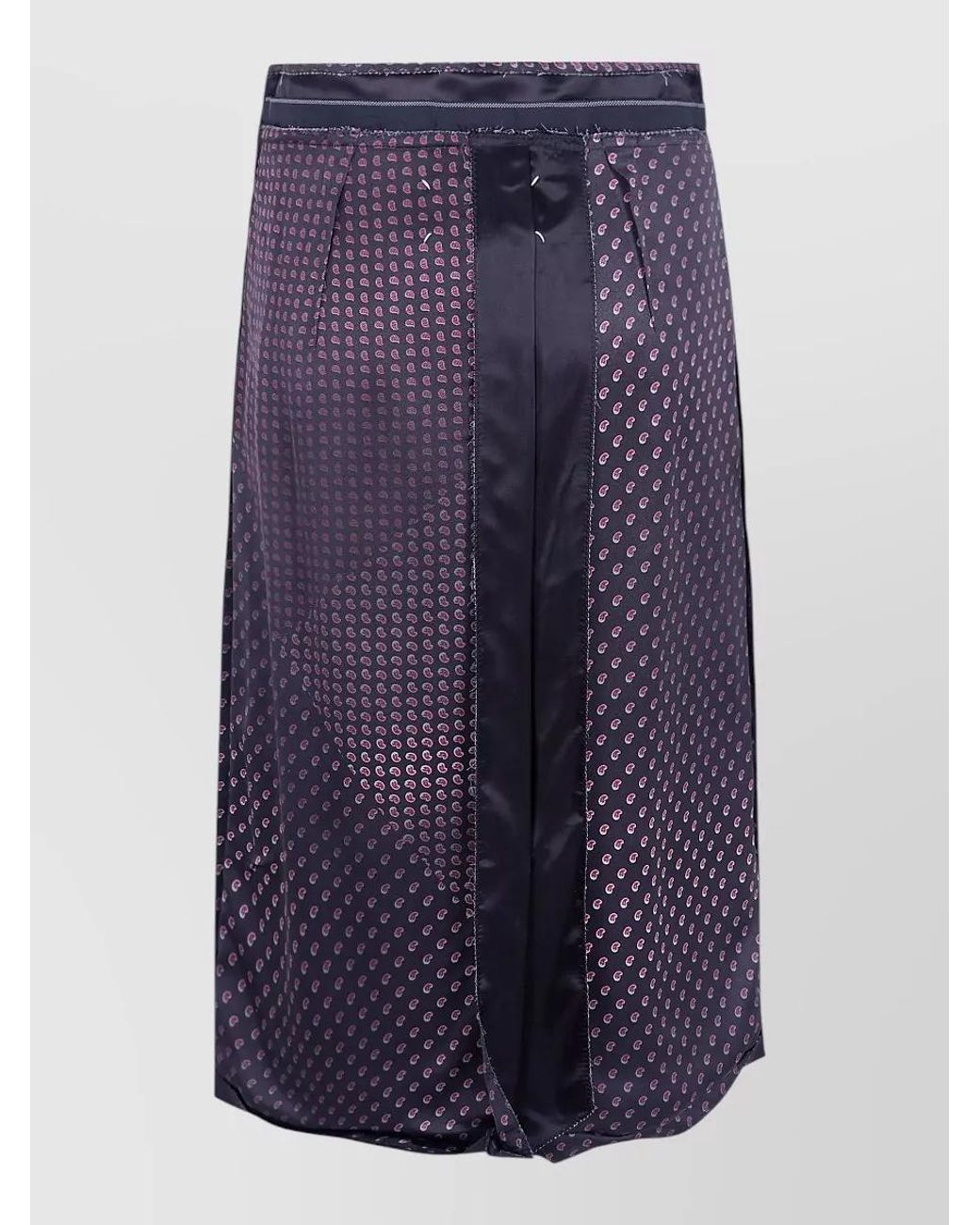 Maison Margiela Blue Paisley Printed Pleated Skirt