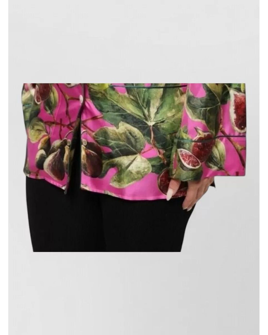 Dolce & Gabbana Red Silk Fig Print Pyjama Shirt
