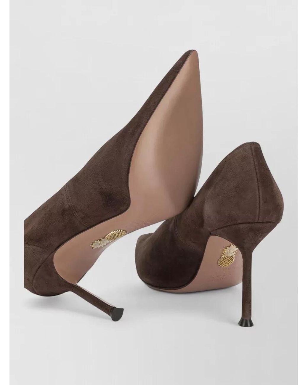 Aquazzura Brown Suede Voltaire 85Mm Pumps