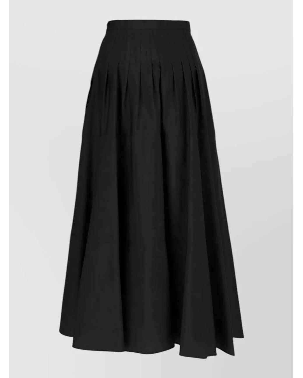 Max Mara Black Cotton Midi Skirt