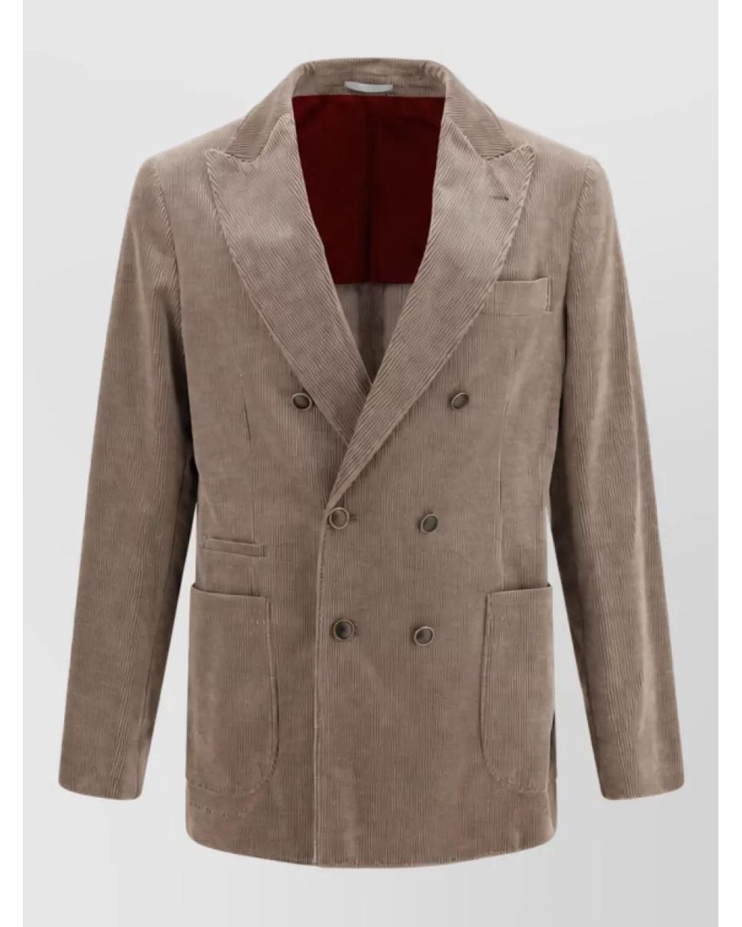 Brunello Cucinelli Brown Cotton Full-Length Jacket for men