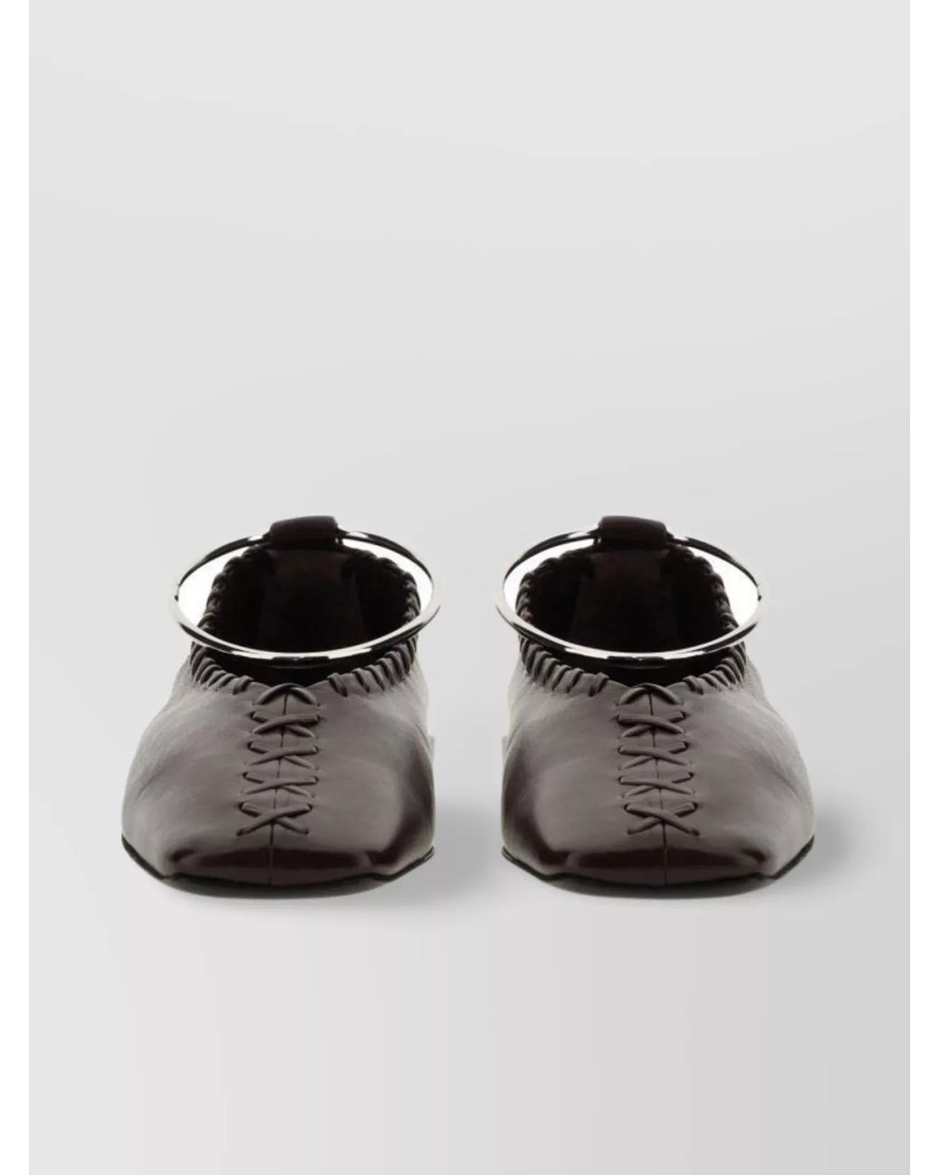 Jil Sander White Leather Ballerina Shoes