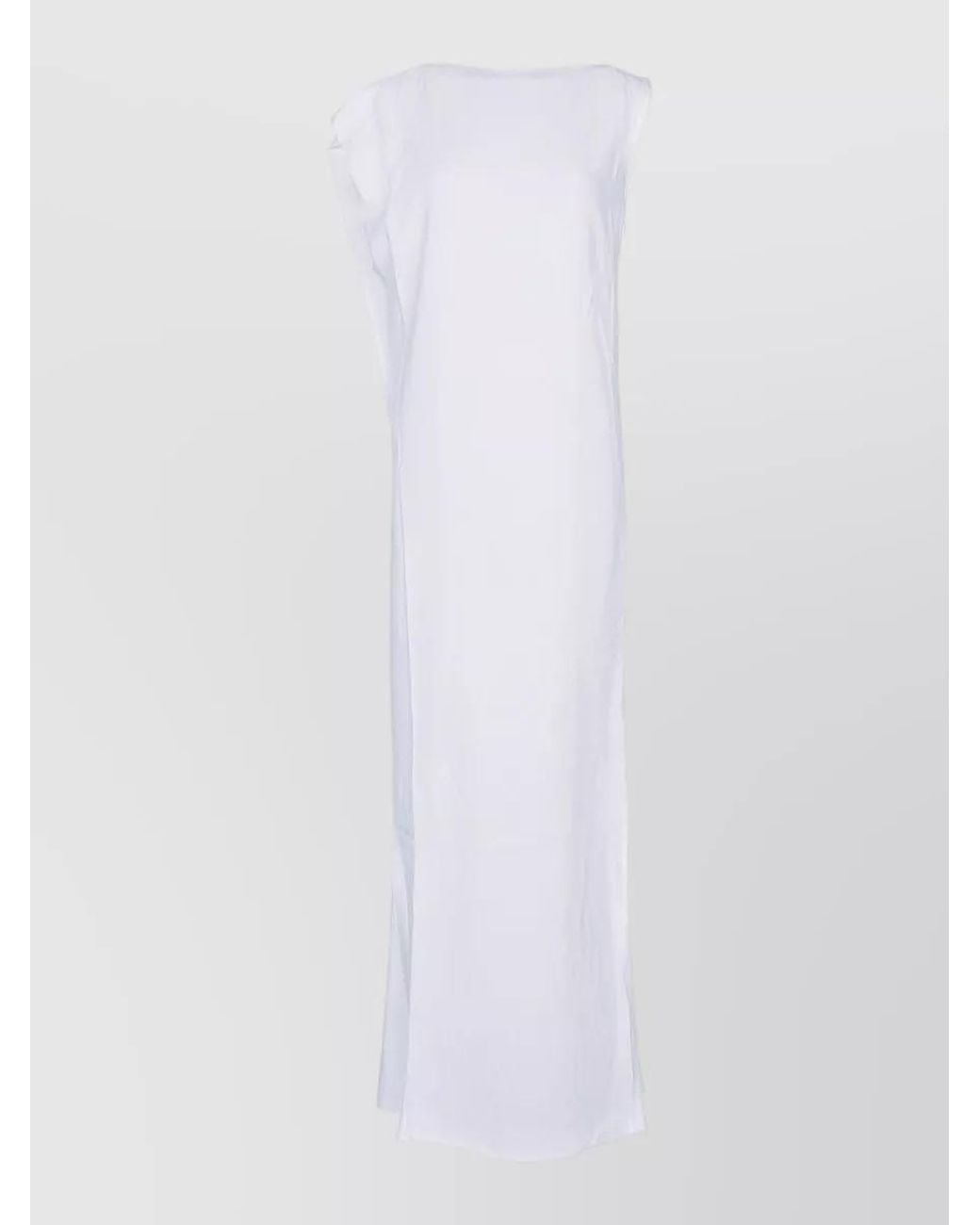 Jacquemus White Draped Maxi Beach Dress