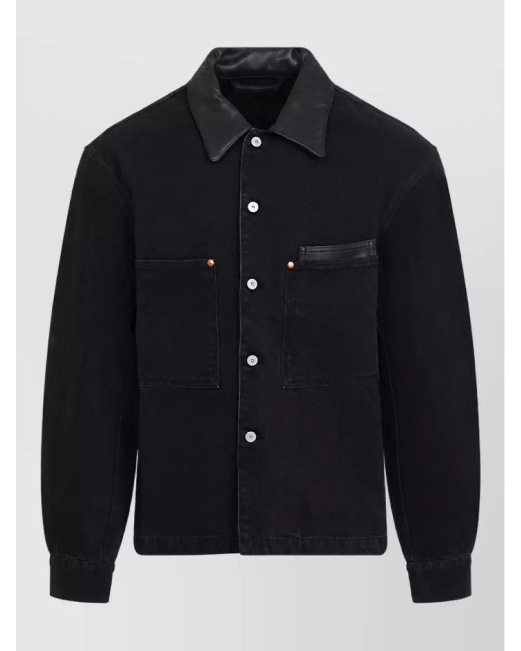 Lemaire Blue Cotton Single-Breasted Coat for men
