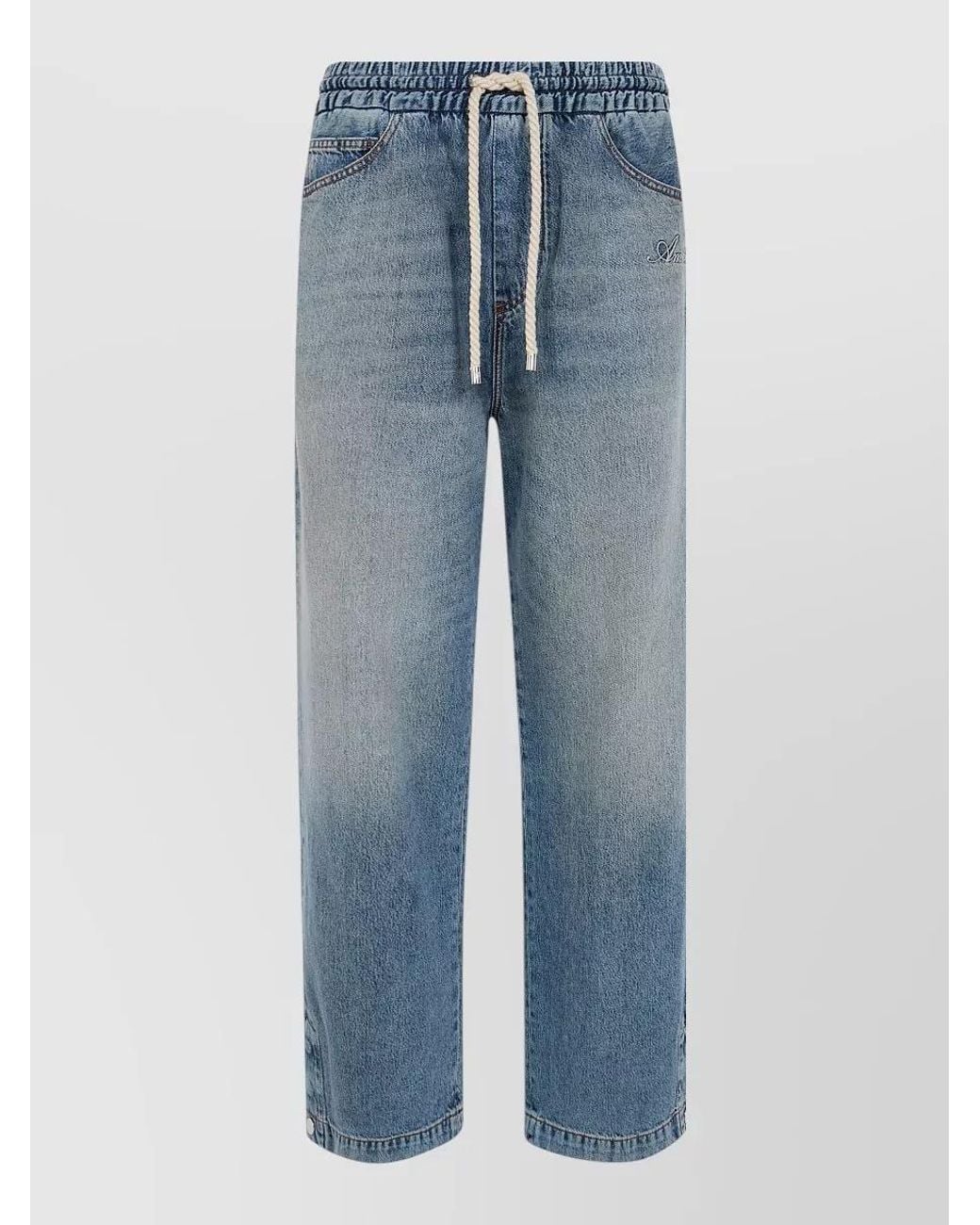 Amiri Blue Drawstring Baggy Jeans for men