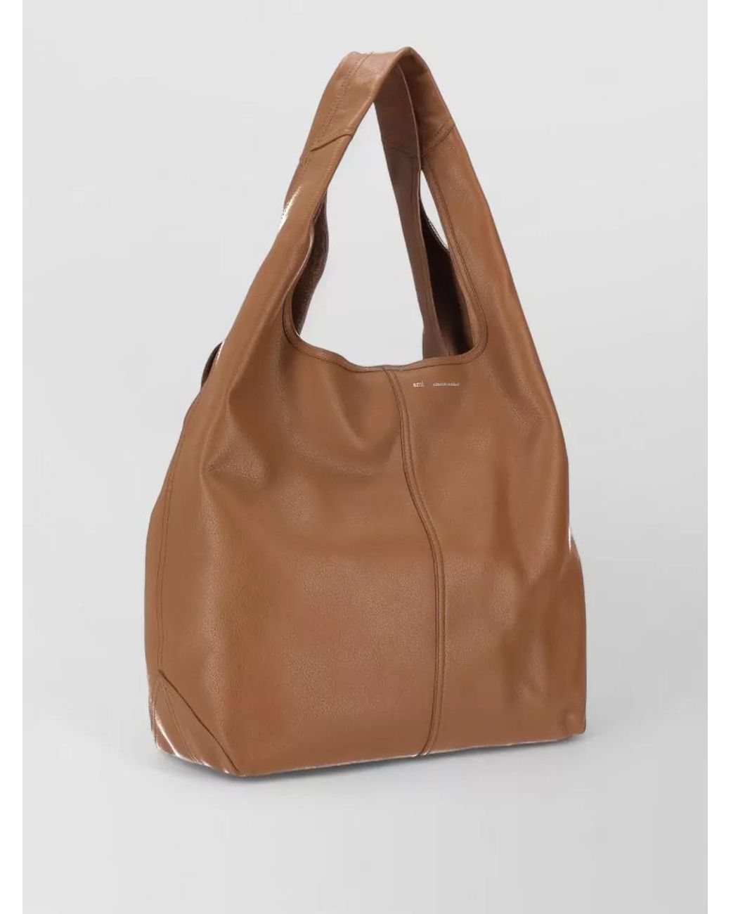 AMI Brown Leather Hobo Bag
