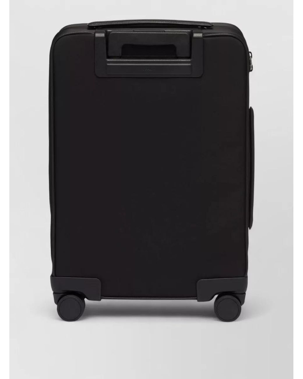 Prada Black Leather Trolley Suitcase for men