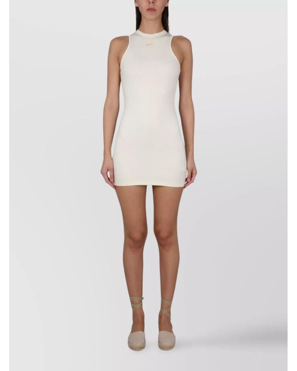 Off-White c/o Virgil Abloh White Logo Print Mini Dress