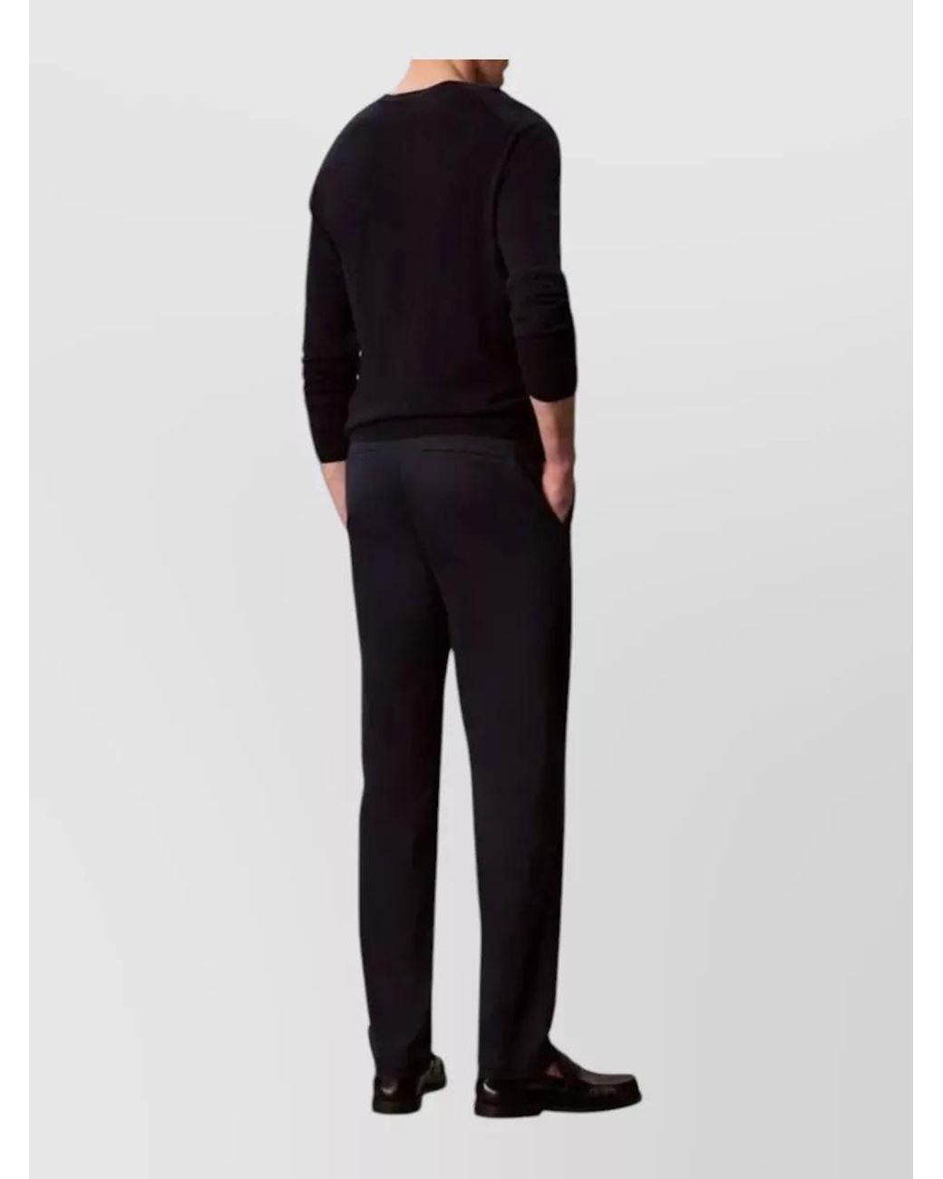 Calvin Klein Blue Tapered Cotton Trousers for men
