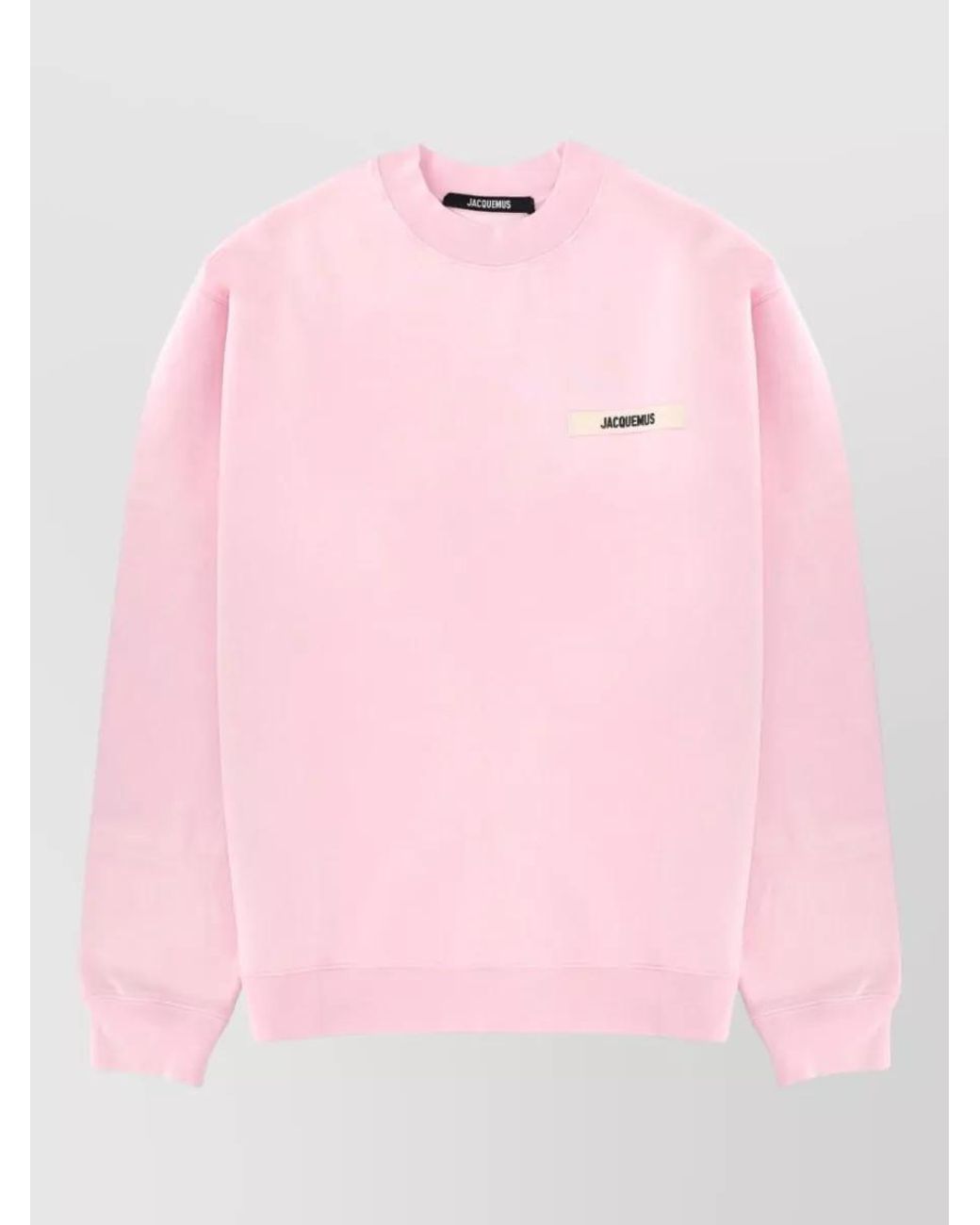Jacquemus Pink Cotton Logo-Patch Crewneck Sweatshirt for men