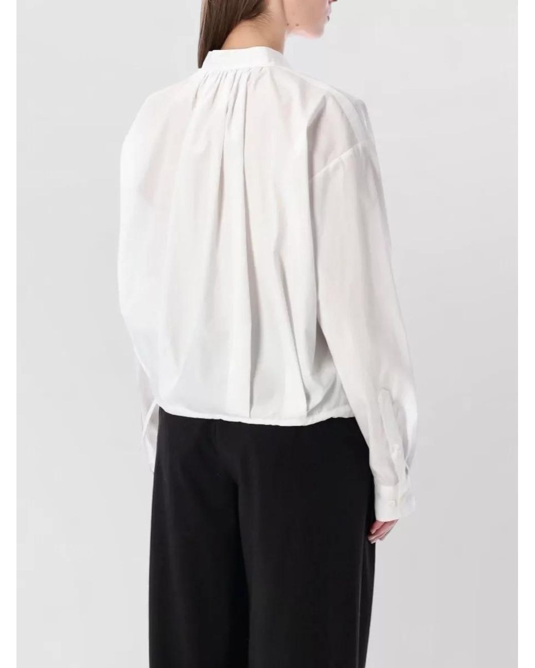 Dries Van Noten White Chenver Shirt Wrap Design Long Sleeves