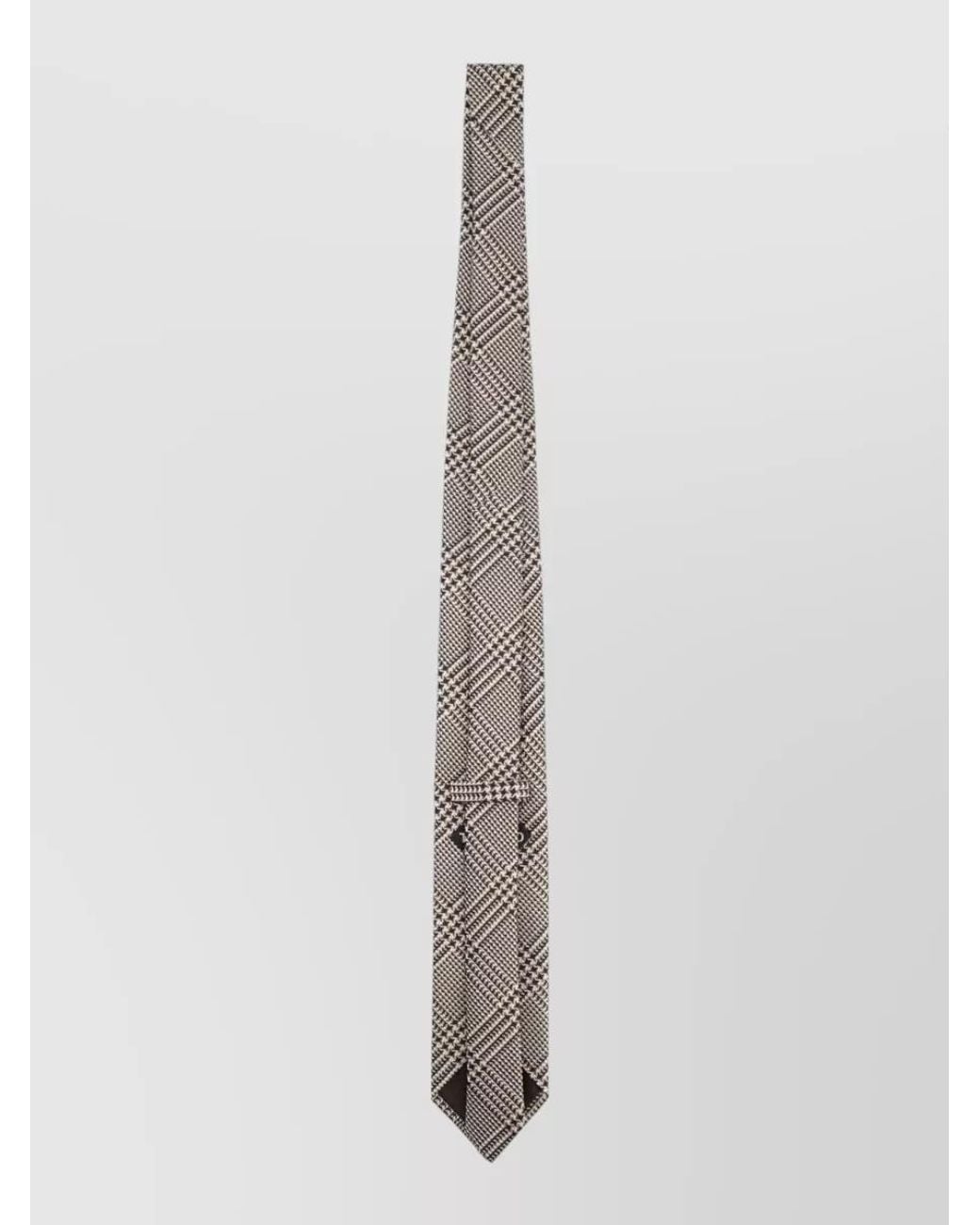 Tom Ford White Silk Printed Tie for men