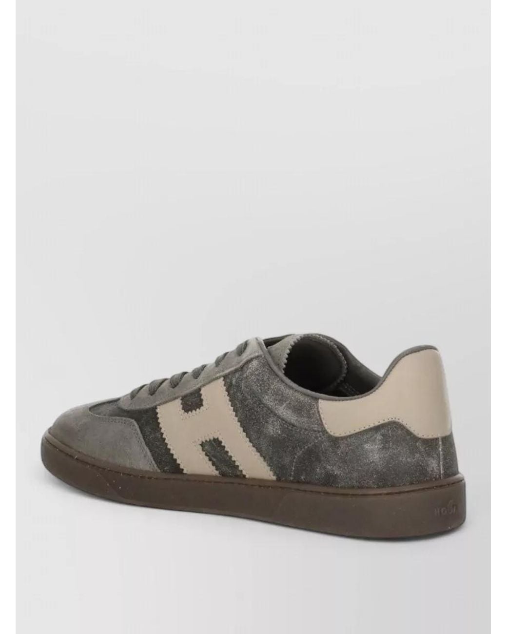 Hogan Brown Leather Low Top Lace-Up Sneakers for men