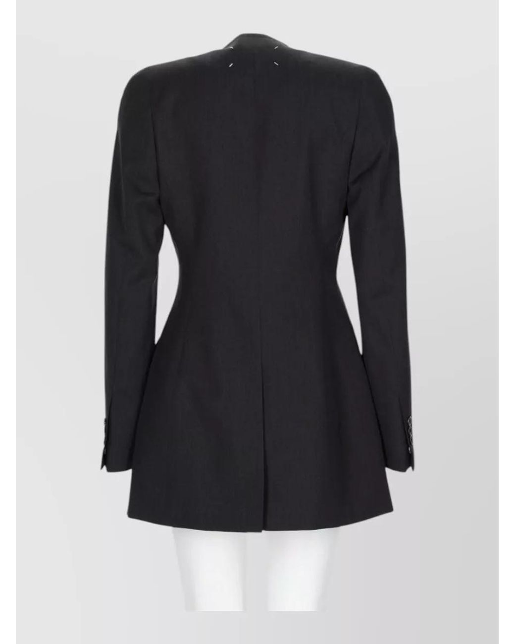 Maison Margiela Black Wool Fitted Suit Jacket